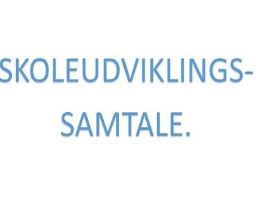Skoleudviklingssamtale